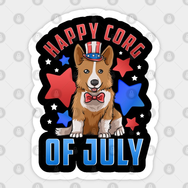 Happy Corg of July Patriotic Corgi Dog Sticker by creative